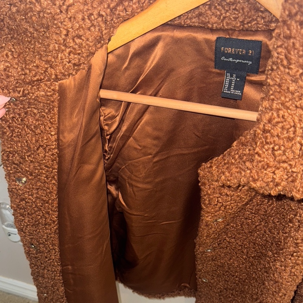 Forever 21 Warm Brown Fleece Jacket - Picture 3 of 5